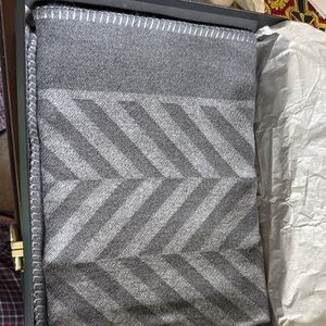 Elegant Gray Chevron Blanket